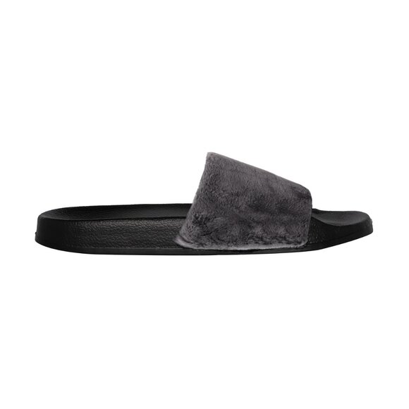 Luxe Fashion Classic Faux Sheepskin Women Slides | 1-Piece | Grey - Picture 3 of 6